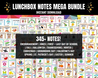 Lot de notes pour boîte à lunch, Notes de boîte à lunch pour la rentrée, Notes de boîte à lunch encourageantes, Cartes de boîte à lunch, Blagues sur la boîte à lunch, Notes de boîte à lunch pour enfants