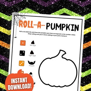 Halloween Roll A Pumpkin Game, Fun Halloween Game, Kids Halloween Party Ideas, Cute Halloween Party Game, Halloween Class Party Ideas