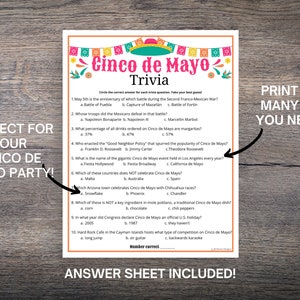 Cinco De Mayo Trivia Game, Cinco De Mayo Trivia Questions &amp; Answers ...