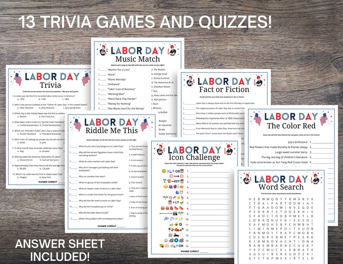 Labor Day Games Bundle: 45 Patriotic Party Activities and Icebreakers ...