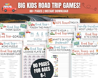 Road Trip Games Bundle for Tweens & Teens: 80-Page Travel Activities (PDF Download)