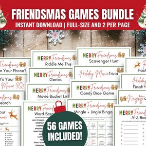 Friendsmas Games MEGA BUNDLE, 56 Printable Friendsmas Party Games, Friendsmas Games Bundle, Fun Friendmas Party Idea, Christmas with Friends