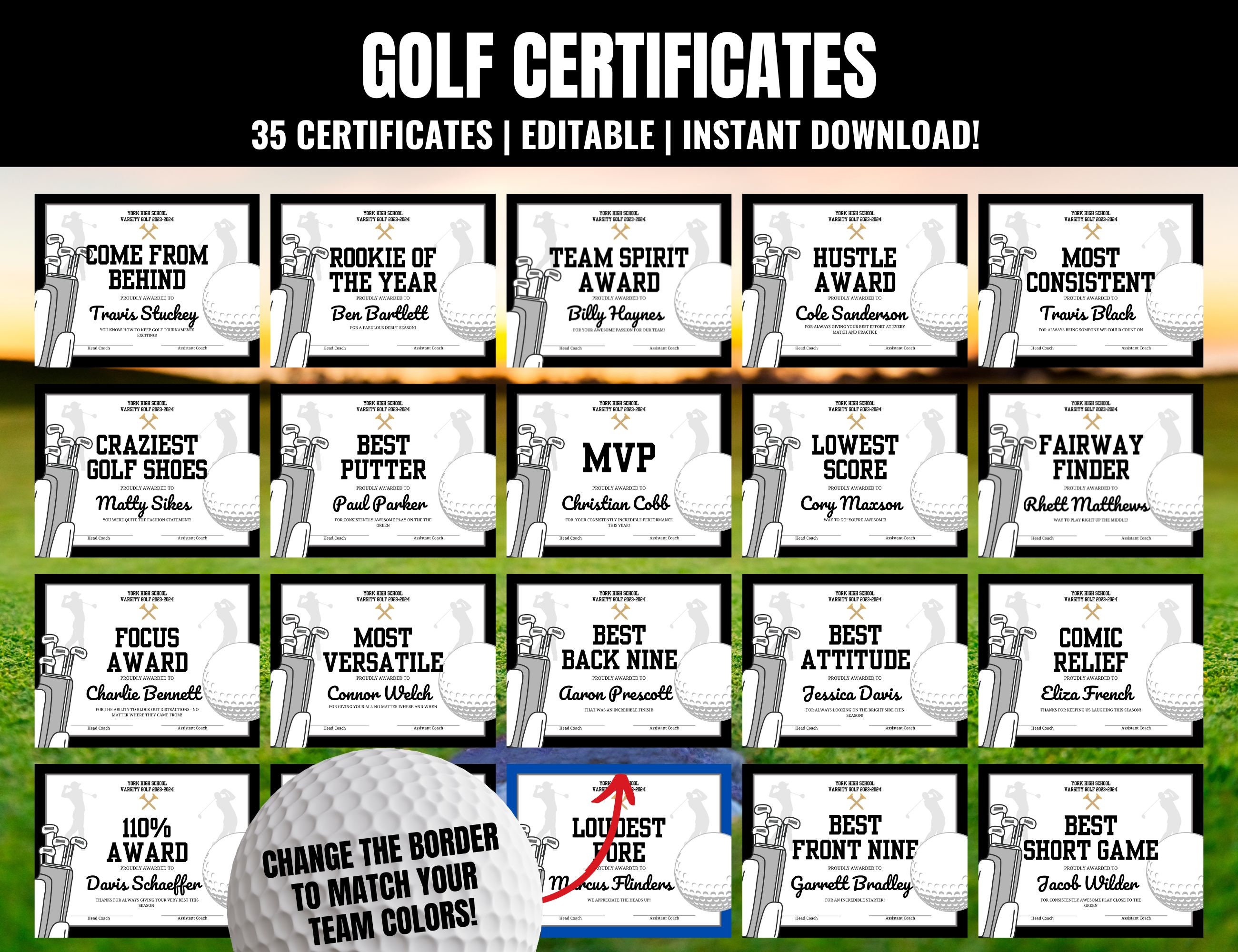 Golf Award Template