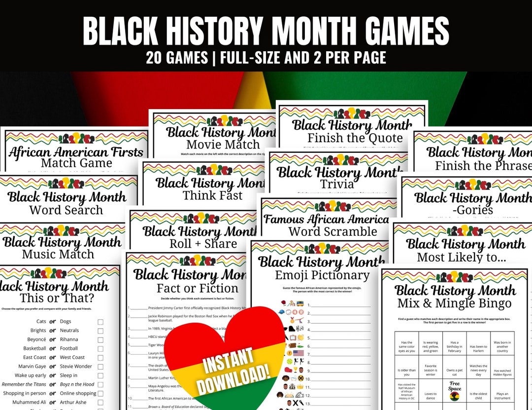 Black History Month 20game MEGA Bundle, African American History Month