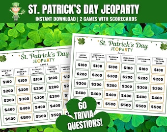 St. Patrick's Day Jeoparty Game: Trivia Party (PDF Download)