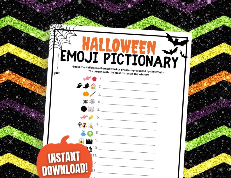 Halloween Emoji Pictionary Fun Halloween Emoji Game - Etsy
