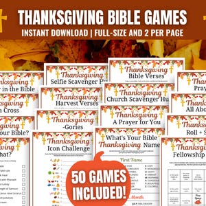 Thanksgiving Bible Games MEGA Bundle: 50 Christian Games and Icebreaker Activities (Instant Download)