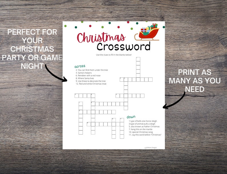 Christmas Crossword Puzzle For Kids Teens Adults Etsy christmas-crossword-puzzle-for-kids-teens-adults-etsy