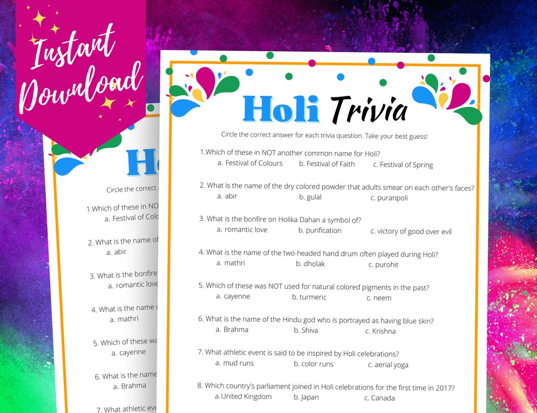 quiz on holi festivals with answers
