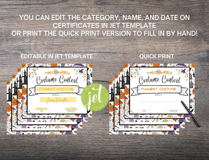 Editable Halloween Costume Contest Kit: Ballots, Awards and More ...