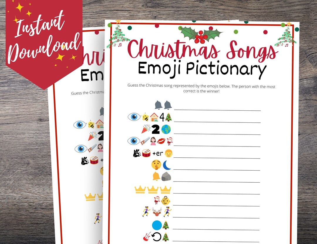 Christmas Songs Emoji Pictionary Game for Adults Teens & - Etsy UK
