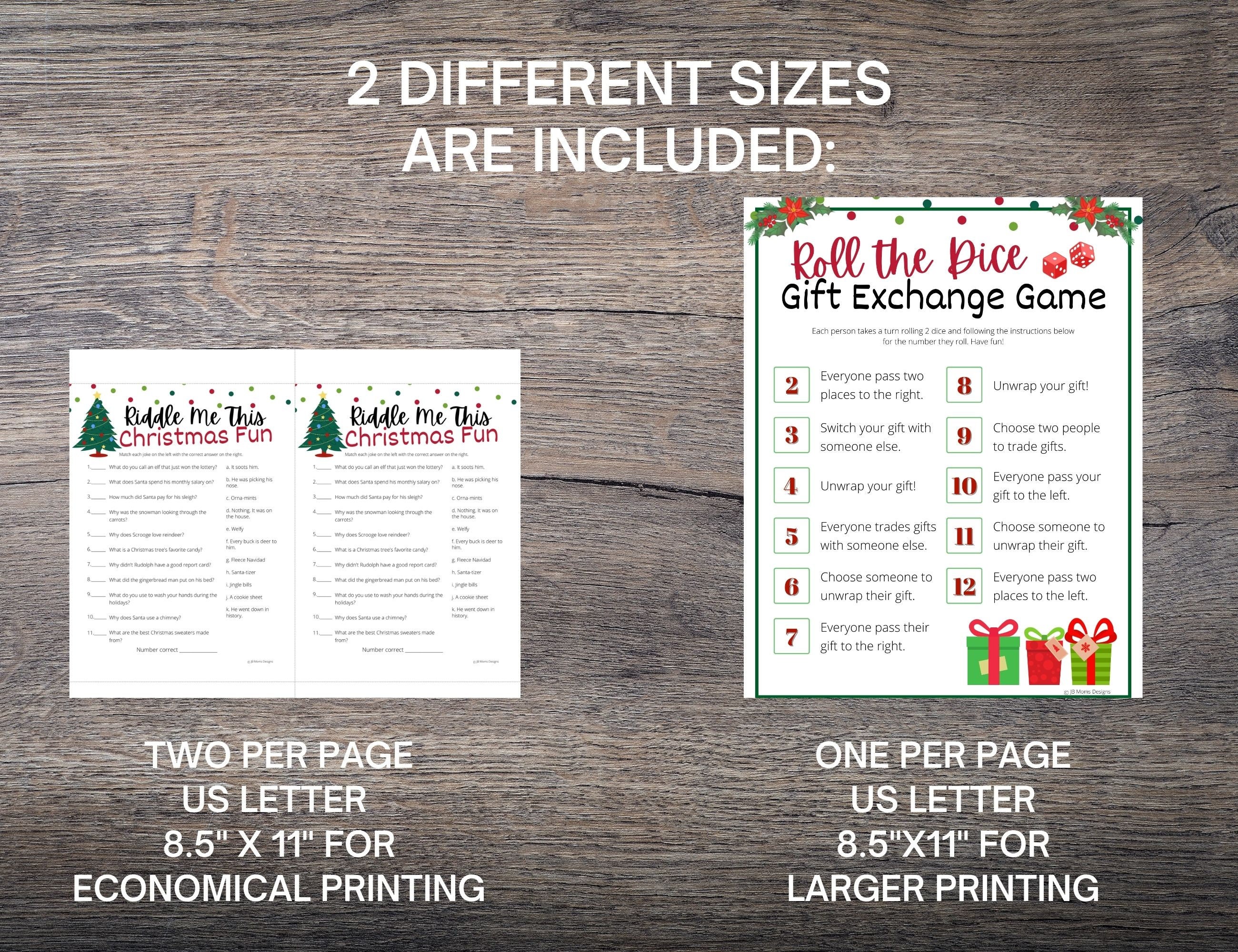 Christmas Gift Exchange Game Christmas Dice Game White - Etsy