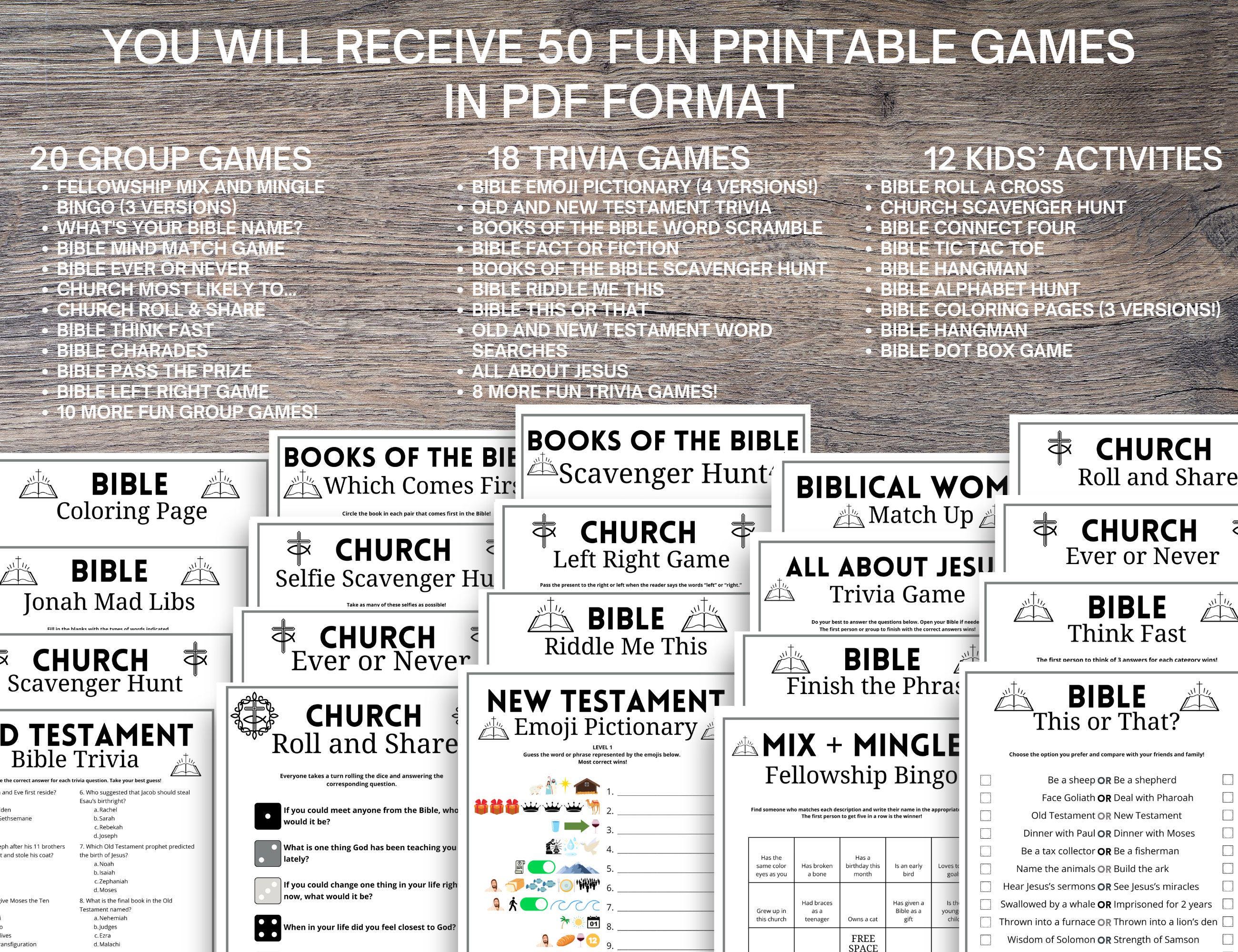 Bible Games MEGA Bundle: 50 Fun Christian Activities (digital Download ...