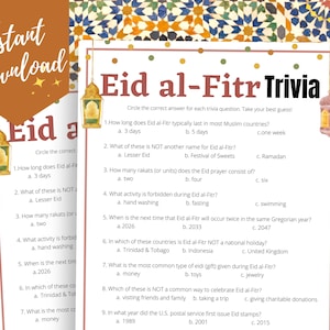 Eid al-Fitr Trivia Game: Printable Quiz (Digital Download)