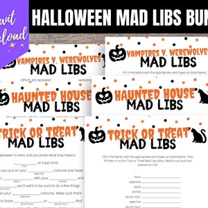 Halloween Bundle - Mad Lib, Word Search, Crossword Puzzle by Teacher  Teamwork