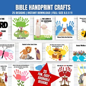 Bible Handprint Craft Templates, Preschool Bible Craft, Nursery Handprint Craft, Church Craft Activity, Handprint Bible Verses
