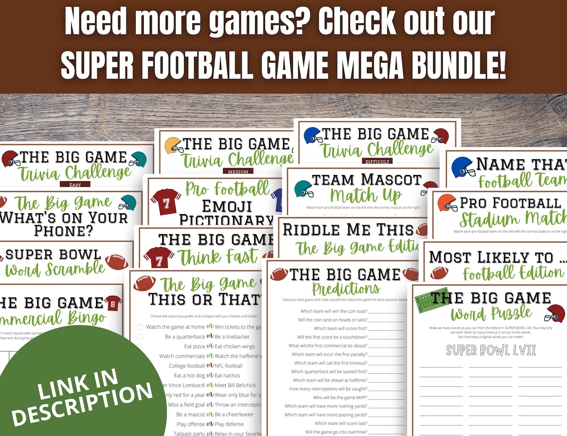 Super Football Emoji Pictionary Game 2023 Super Bowl Party Etsy