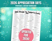 2026 Appreciation Days Calendar: Social Media Plan (Digital Download)