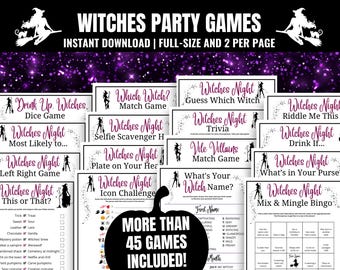 Halloween Witches Party Spiele Bundle: 45 Spiele für Erwachsene für die Ladies Night zu Halloween (Instant Download)