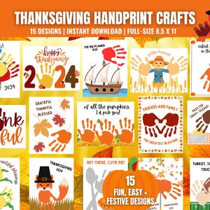 Thanksgiving Handprint Craft Templates: Church & Preschool Activity (Digital Download)