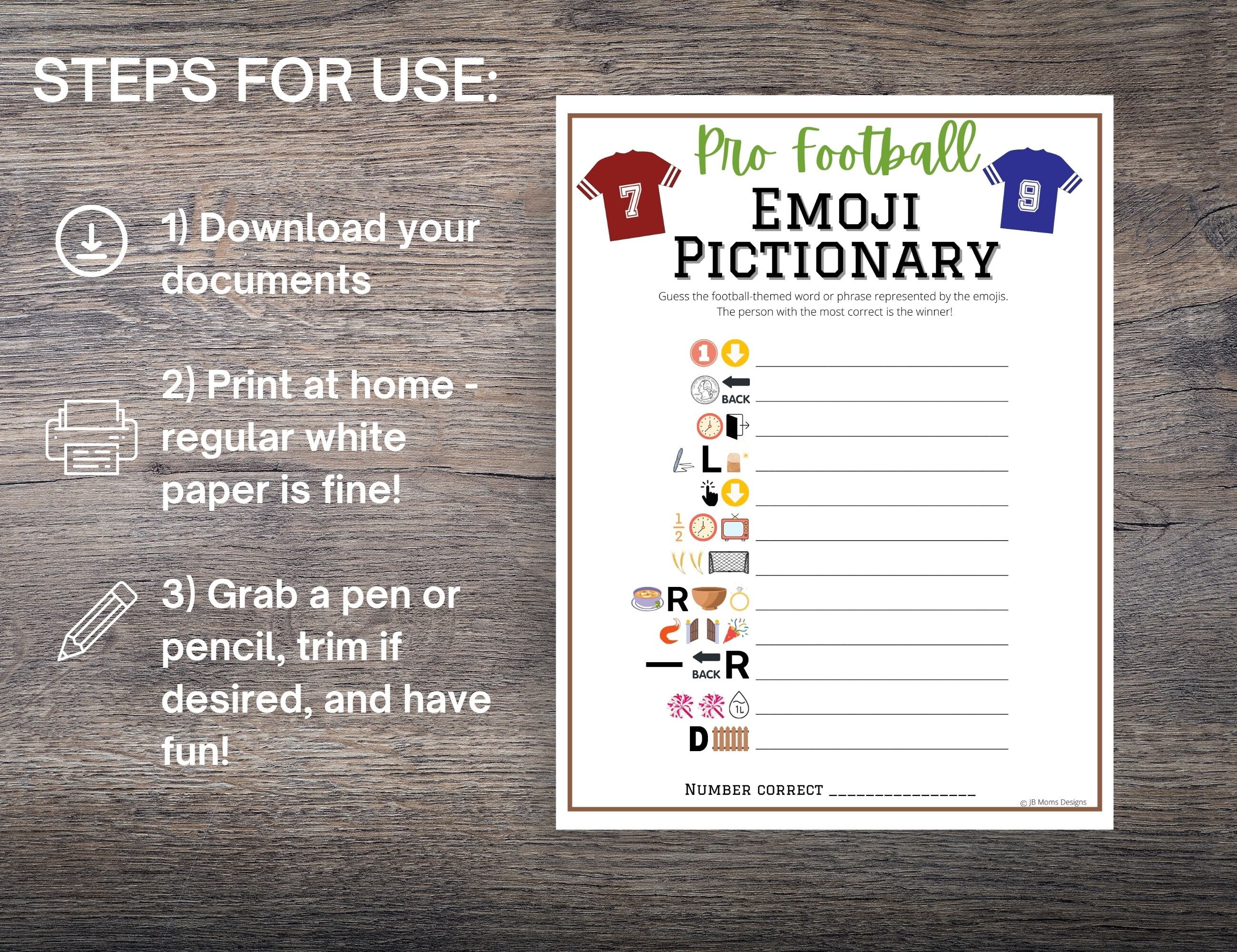 Super Football Emoji Pictionary Game 2023 Super Bowl Party Etsy