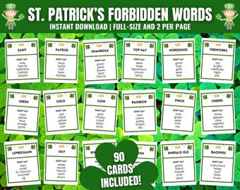 St. Patrick's Day Forbidden Words Game: Party Activity (PDF)