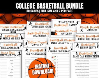 College Basketball MEGA Games Bundle: March Party Activities (Digital Download)
