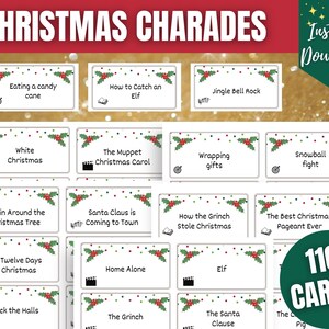 Christmas Charades Game Set, Printable Holiday Charades Cards, Fun ...