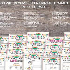 Fiesta Party Games: 30 Game MEGA Bundle (printable) - Etsy