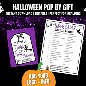 Halloween Real Estate Pop By Tag Bundle: Editable Realtor Printable (Digital Download)