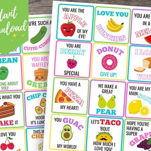 Printable Lunch Box Jokes for Kids, Lunchbox Notes, Funny Lunch Box Jokes, Digital Lunchbox Notes, Encouraging Notes for Kids, Food Puns image 1