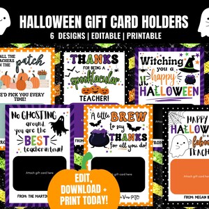 Halloween Lehrer Geschenkkartenhalter, Halloween Lehrer Geschenk, Kaffee Geschenkkartenhalter, Halloween Geschenkideen, Halloween Geschenkkarten