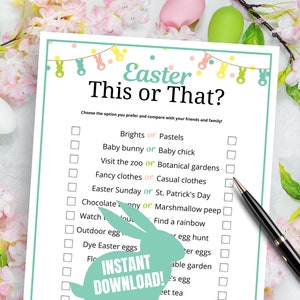 Easter This or That Game: Fun Easter Party Idea (Digital Download)