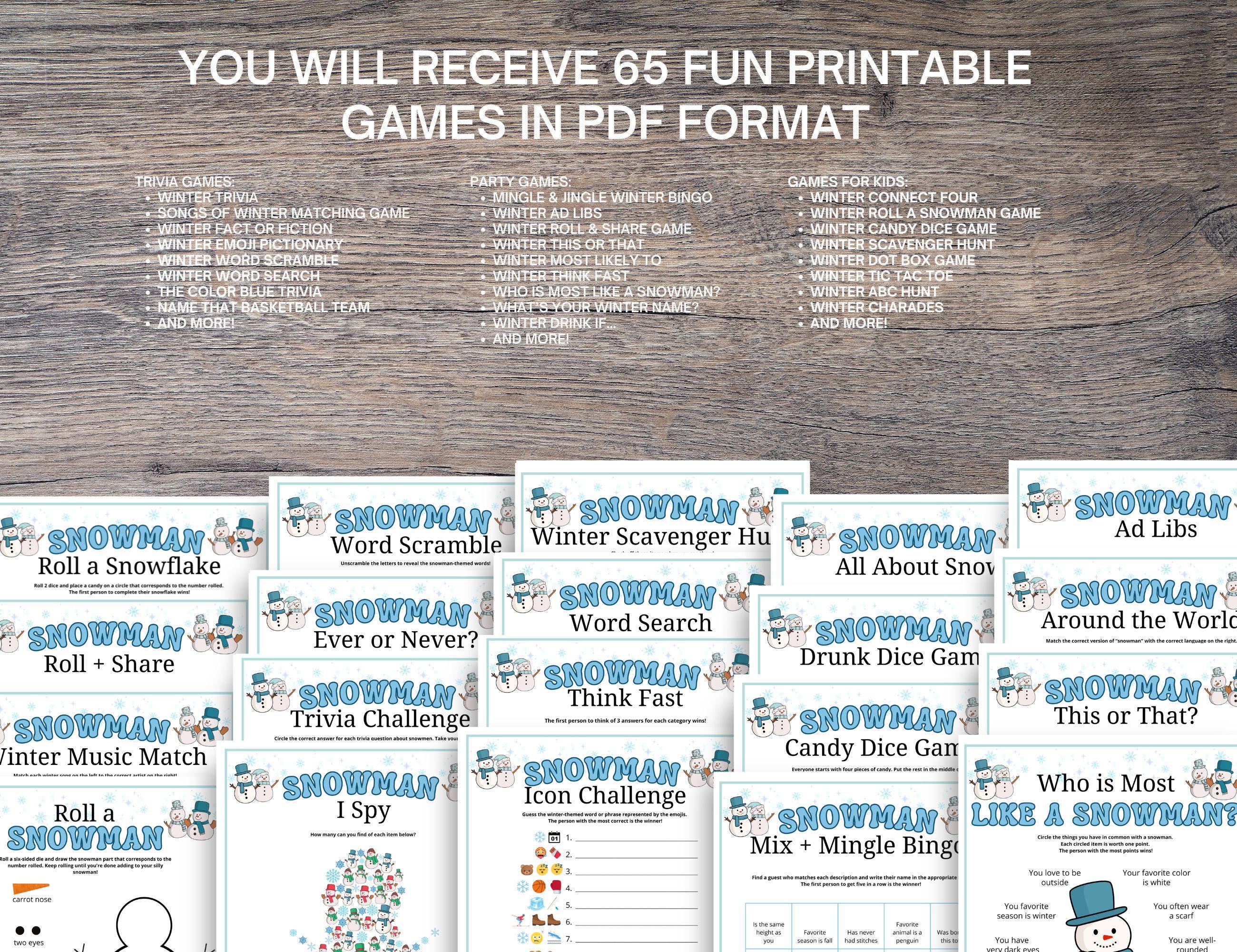 Snowman Games MEGA Bundle: 65 Party Games, Activities and Icebreakers ...