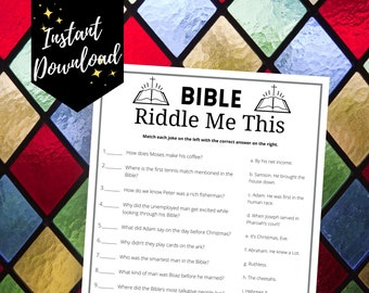 Bible Riddle Game: Fun Christian Printable (Digital Download)