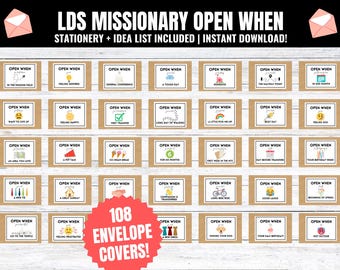 LDS Missionary Open When Letter Kit: 120 Envelope Covers (Digital Download)