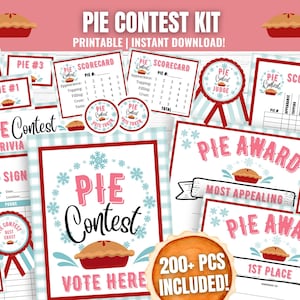Kit para concurso de tortas, concurso de confeitaria de tortas, competição de tortas, imprimíveis para festa de tortas, prêmios para concurso de tortas, certificados para impressão, cédulas para concurso de tortas