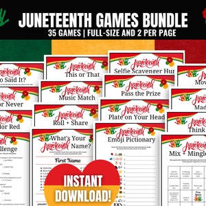 Juneteenth Games MEGA BUNDLE, 35 Fun Juneteenth Games, Juneteenth Activities, Freedom Day Games, Juneteenth Party for Adults, Seniors, Teens
