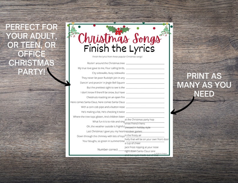 christmas-song-finish-the-lyrics-game-for-adults-teens-etsy