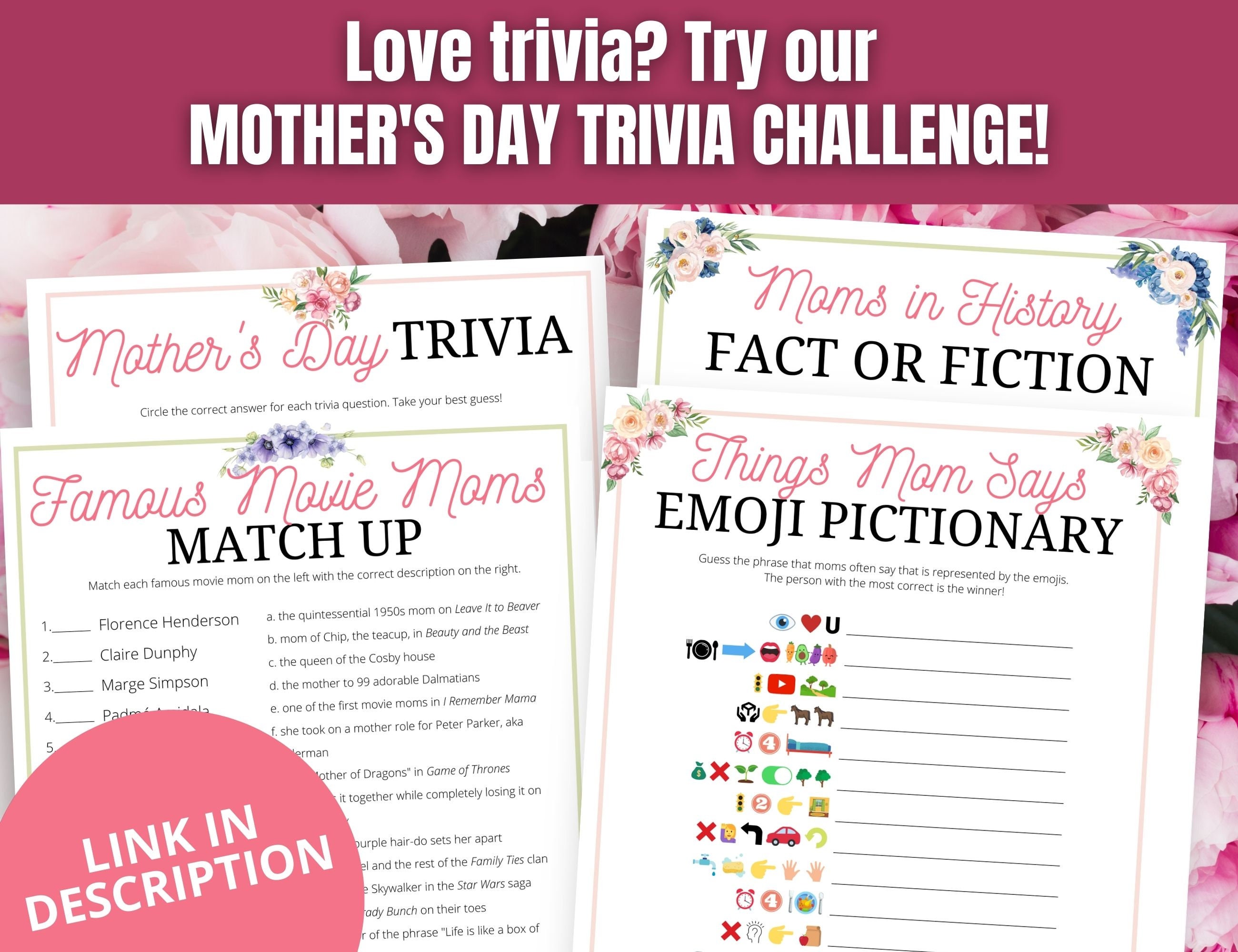 Mothers in the Bible Mother's Day Matching Game Mothers - Etsy