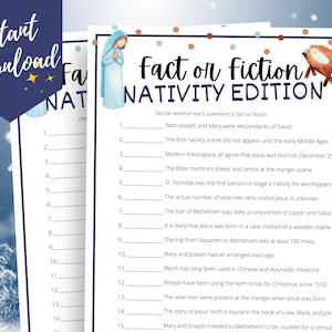 Christmas Nativity Trivia Game: Fact or Fiction (instant Download) - Etsy