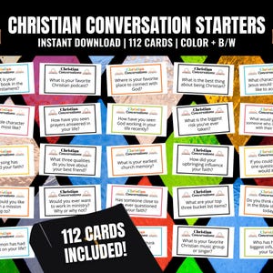 Bibel-Gesprächskarten, christliche Gesprächsstarter, Bibelarbeits-Eisbrecher, Jugendgruppe, Sonntagsschule, kleine Gruppe, christliche Spiele