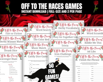 Derby Games MEGA Bundle: 50 Printable Kentucky Party Games (Digital Download)