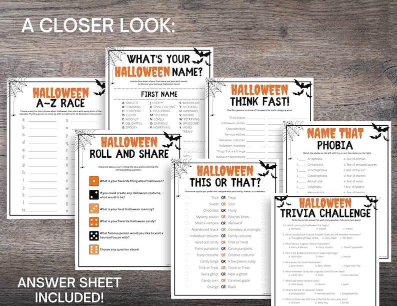 Halloween Office Party Games Fun Halloween Work Party Games Etsy