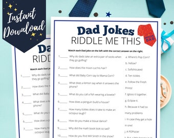 Dad Jokes Father’s Day Game, Fun Fathers Day Activity for Kids, Teens, Adults, Seniors, Church Group, Funny Fathers Day Ideas, Last Minute