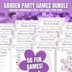 Garden Party Games MEGA Bundle: 50 Printable Activities (Digital Download)