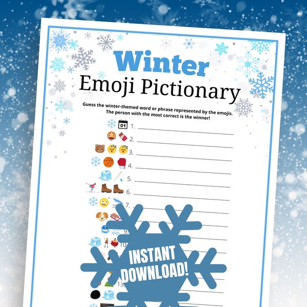 Emoji Game Winter Etsy