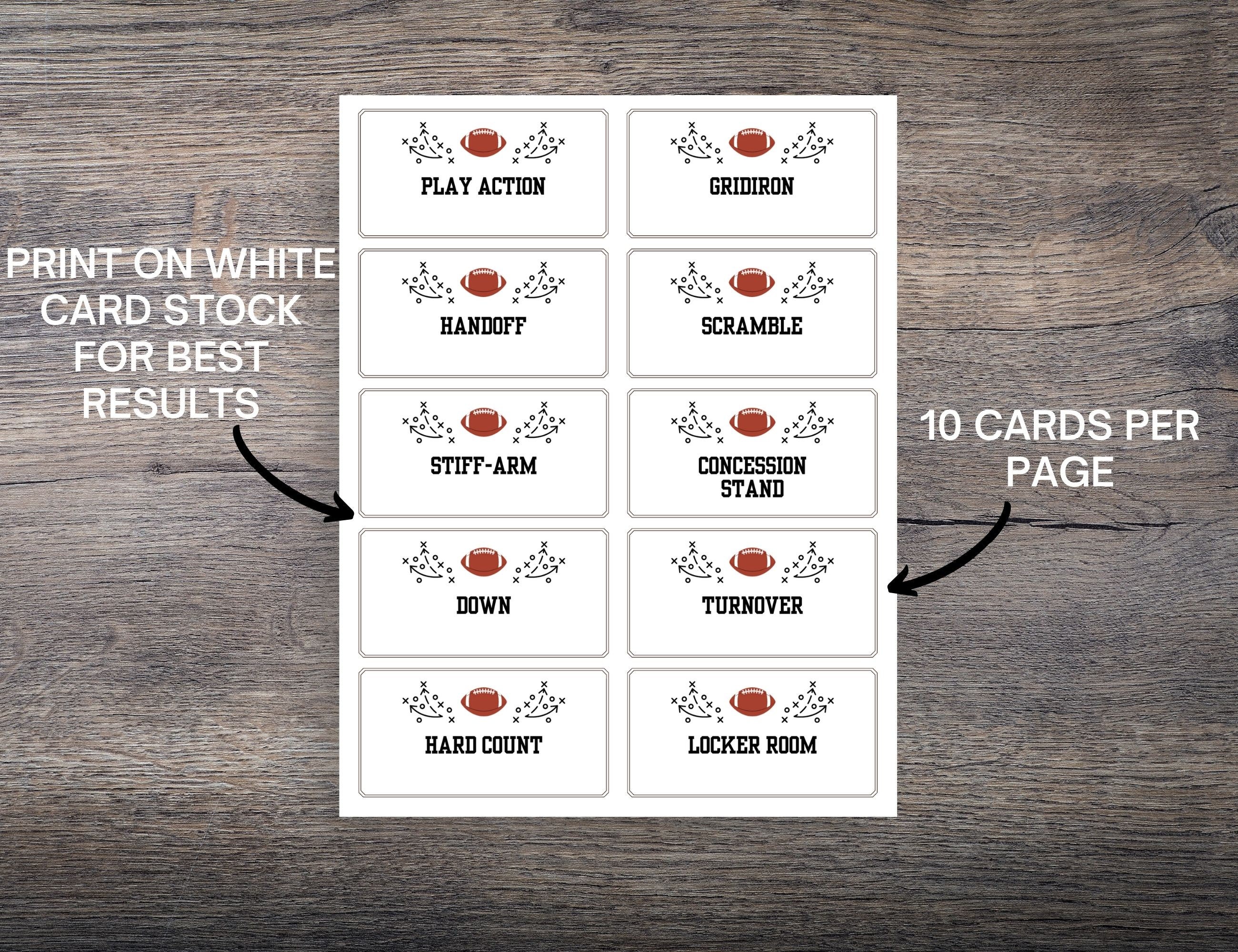 Football Pictionary Football Party Game Football Watch Etsy