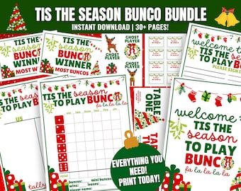 Christmas Bunco MEGA Bundle: Urlaubsparty druckbare Punkteübersichten, Ergebnislisten und mehr (Digitaler Download)