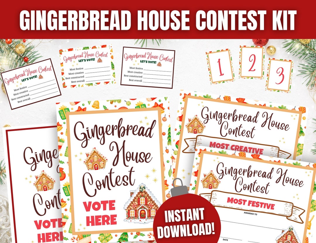 Gingerbread House Contest Kit, Gingerbread House Awards, Gingerbread ...